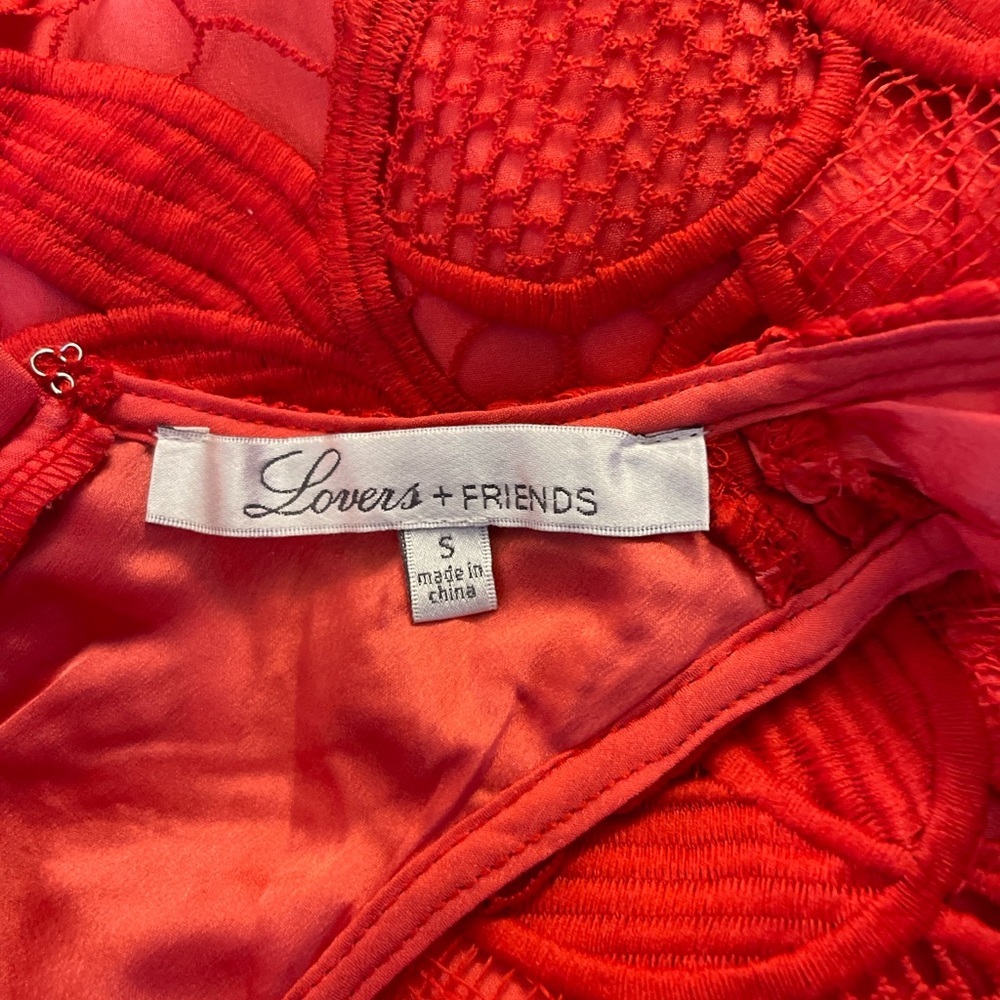 Lovers + Friends red lace sleeveless back zip scoop neck mini dress Size S. - Picture 8 of 10